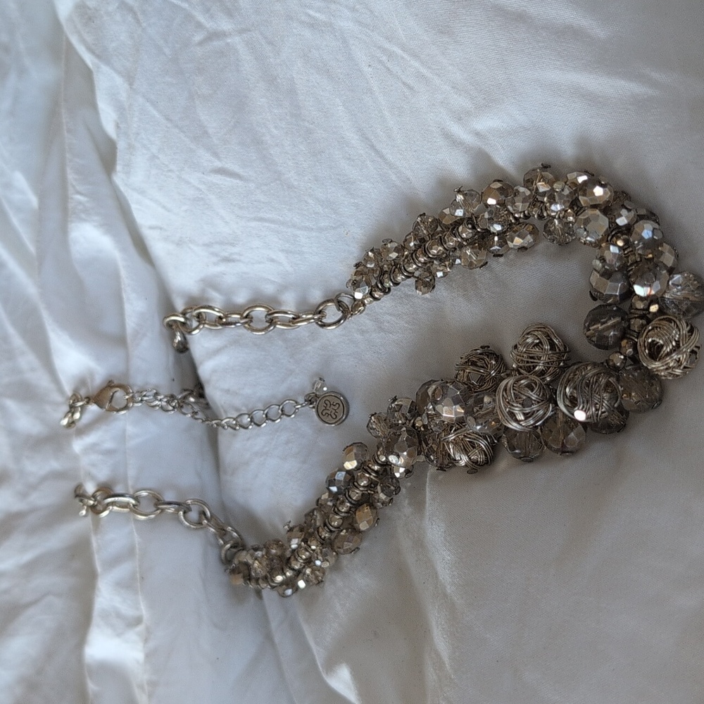 Simply Vera Wang Cluster Gold Crystal Glass Bead Necklace